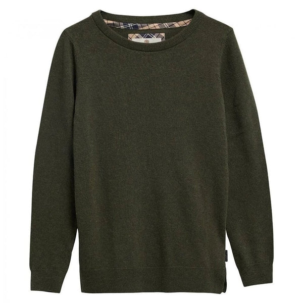 Pendle Crew Knitted Jumper - Olive