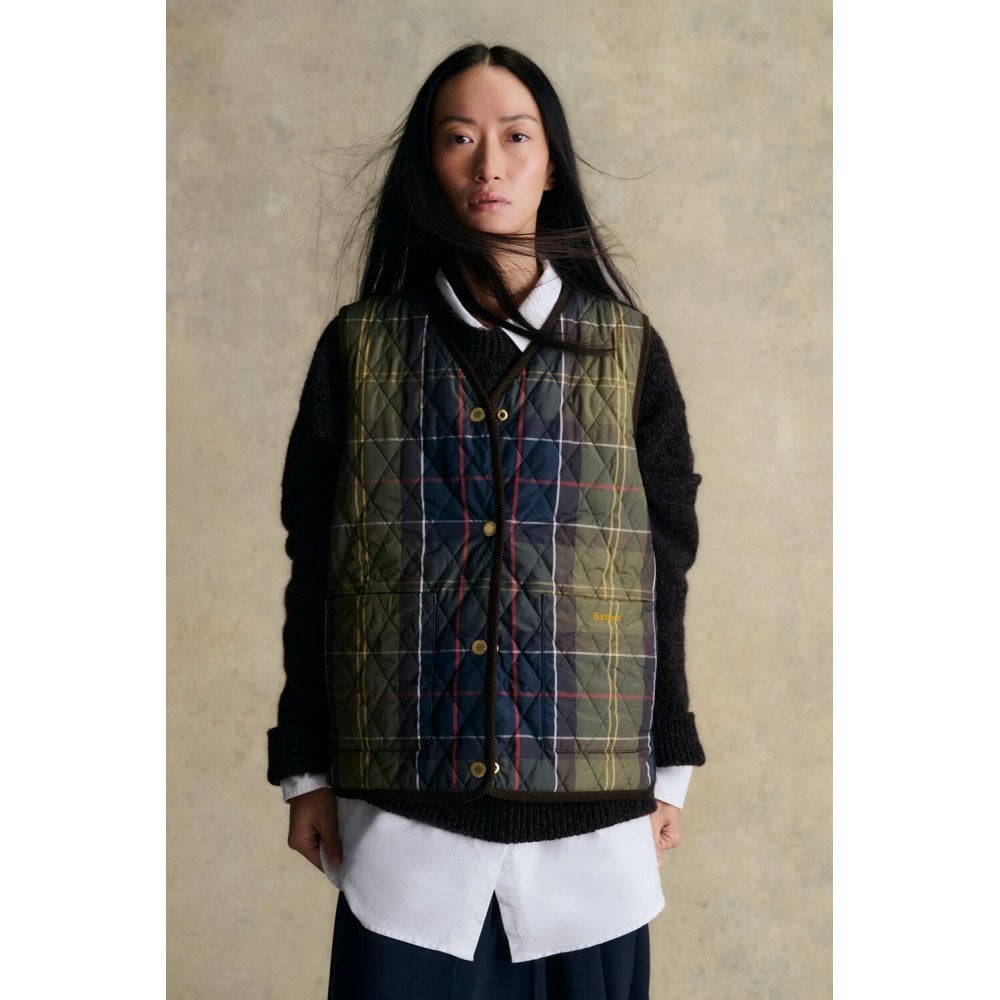 Tartan Reimagined Icons Reversible Tartan Quilted Liner - Olive/Classic