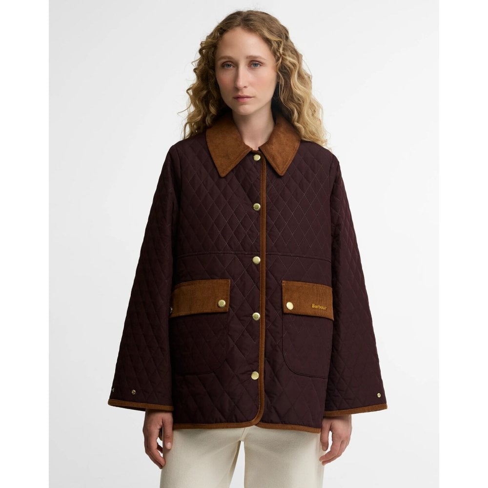 Whickham Quilted Jacket - Fig/Muted Tartan