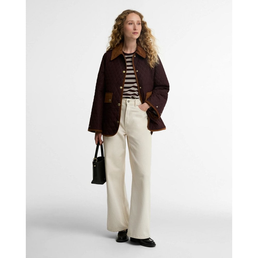 Whickham Quilted Jacket - Fig/Muted Tartan