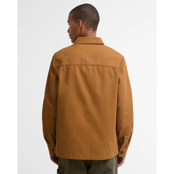 Tartan Trimmed Washed Overshirt - Cinammon