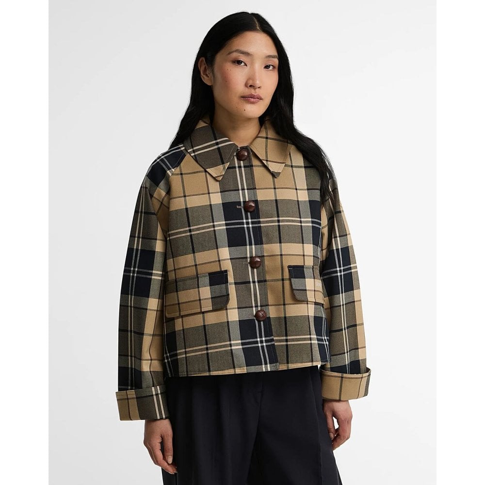 Delilah Checked Showerproof Jacket - Check Birchwood