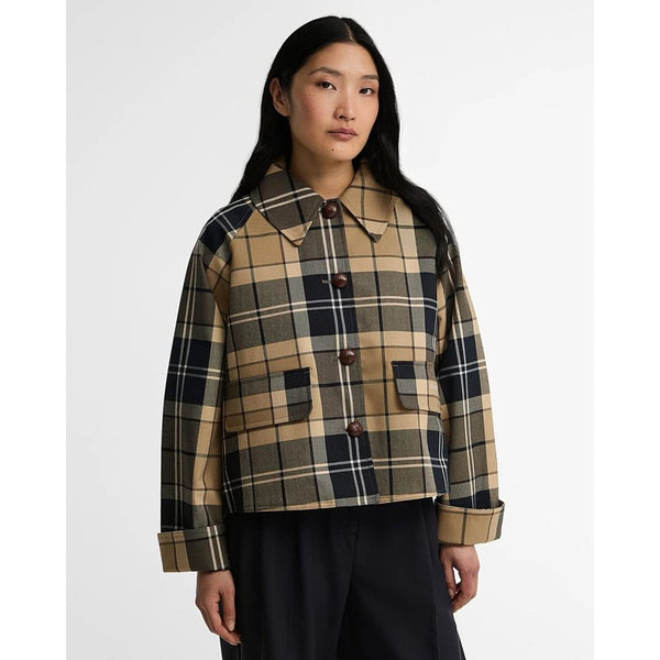 Delilah Checked Showerproof Jacket - Check Birchwood