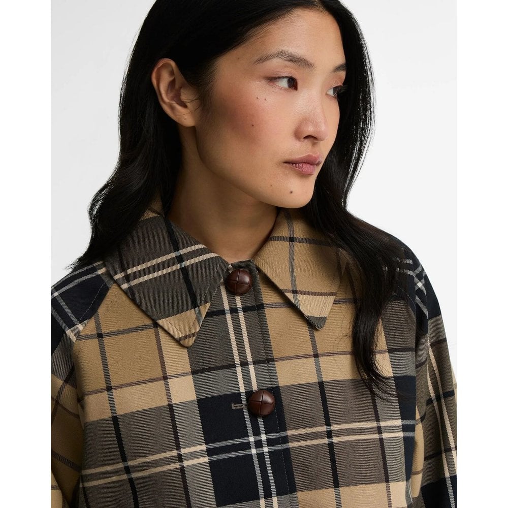 Delilah Checked Showerproof Jacket - Check Birchwood