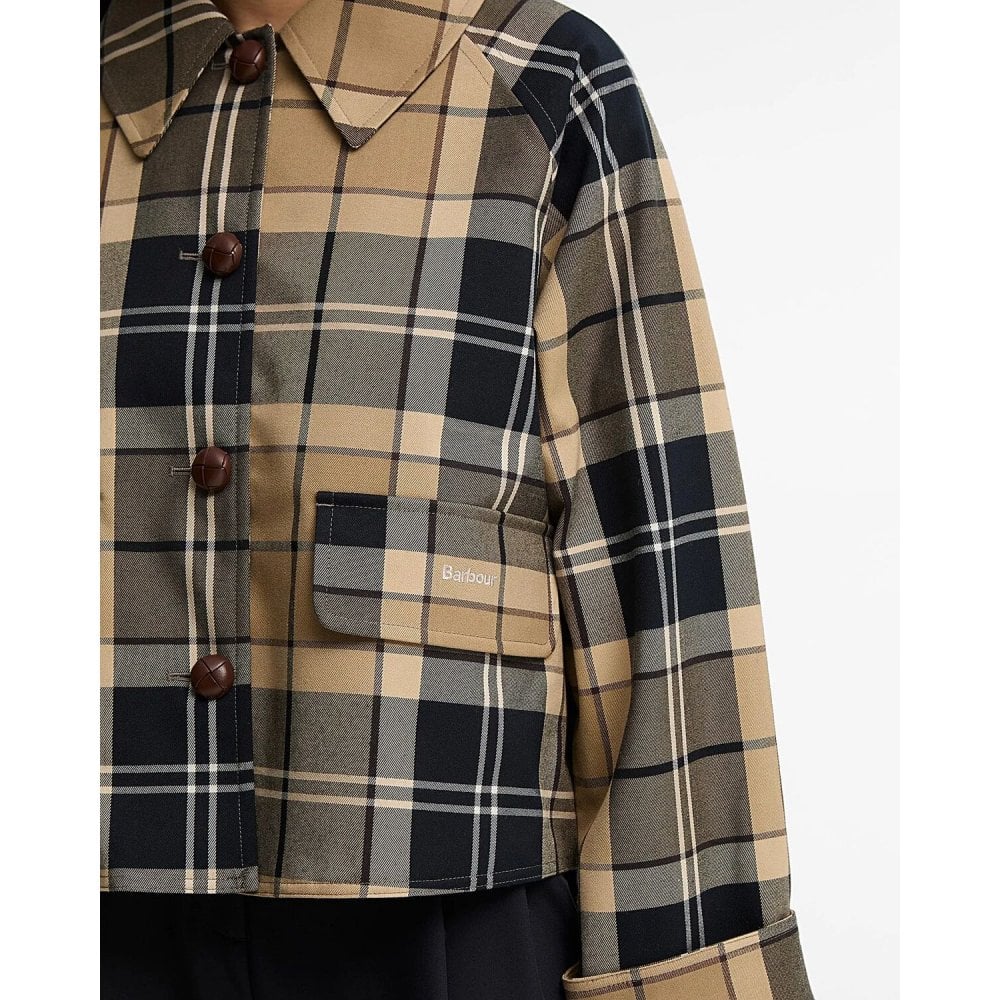 Delilah Checked Showerproof Jacket - Check Birchwood
