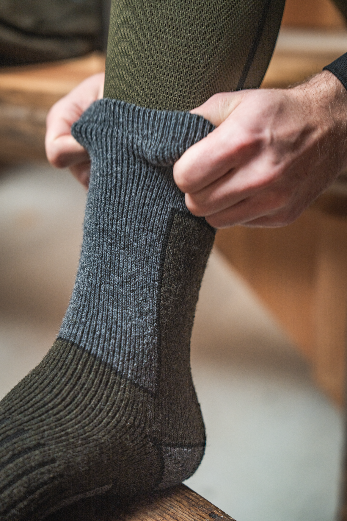 Field Thermo Sock - 2Pack - Pine Green Melange-Grey Melange