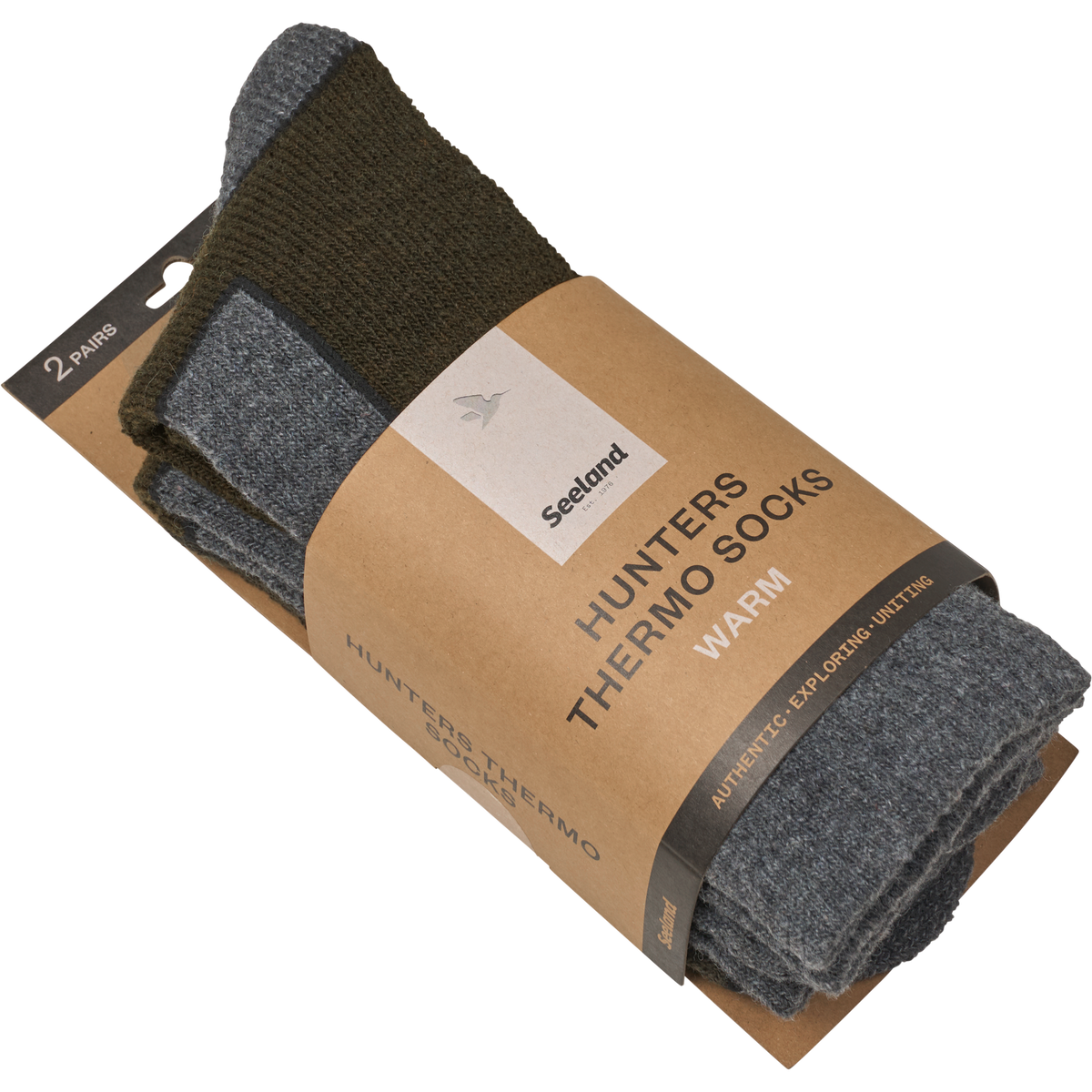 Field Thermo Sock - 2Pack - Pine Green Melange-Grey Melange