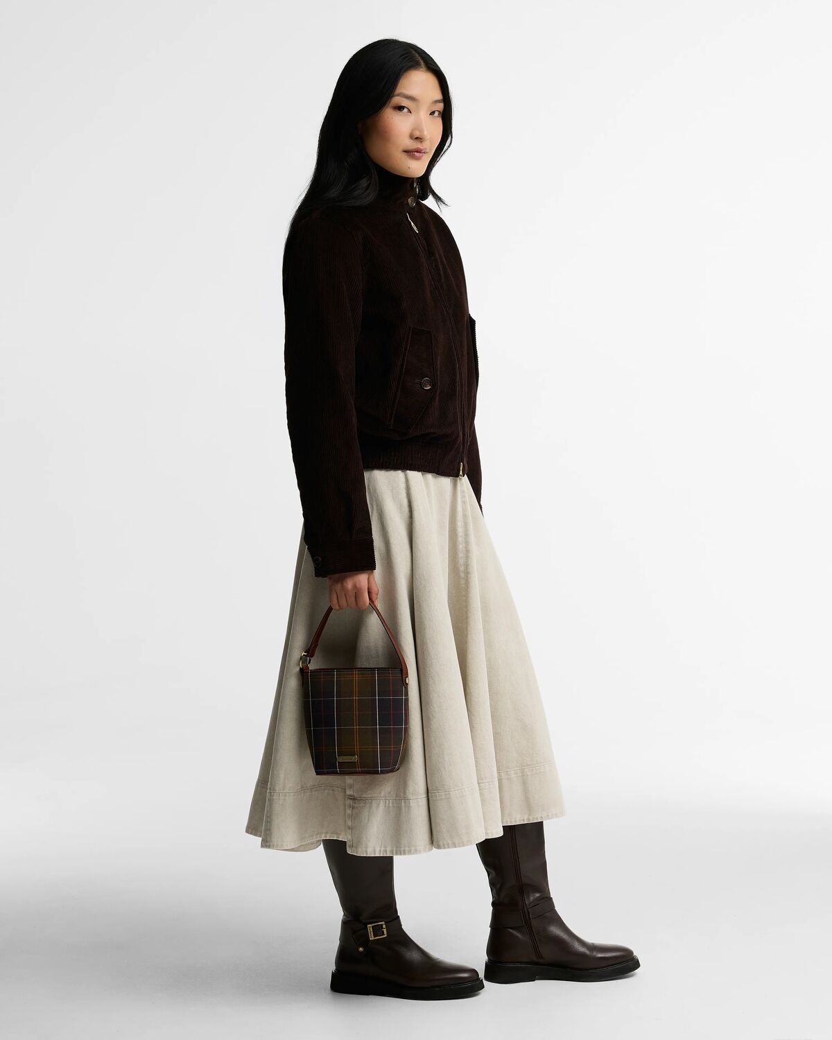 Cedar Mini Tartan Bucket Bag