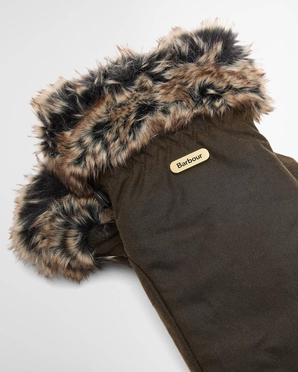 Fur Trim Mitt