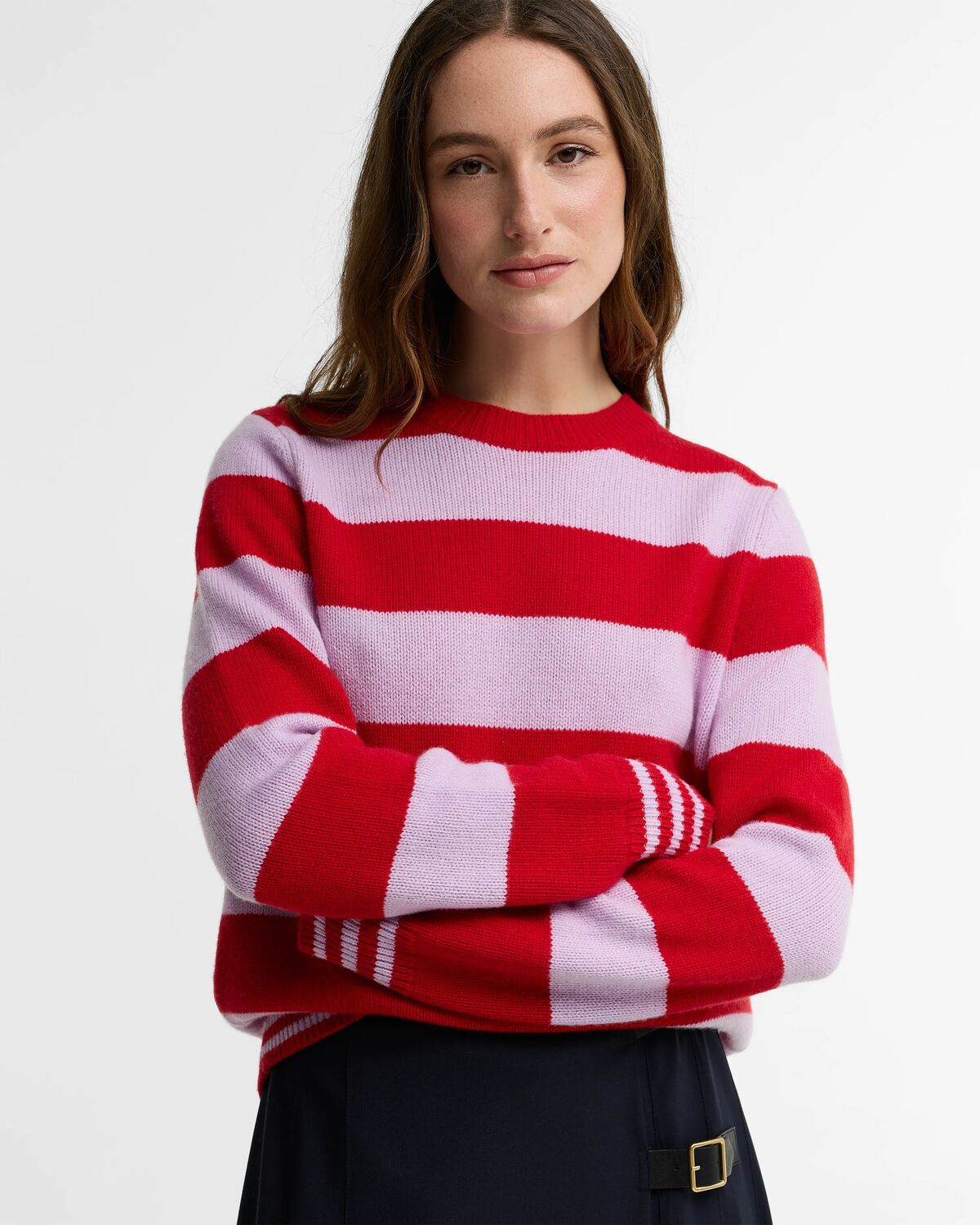 Woodhouse Striped Cashmere Blend Knitted Jumper