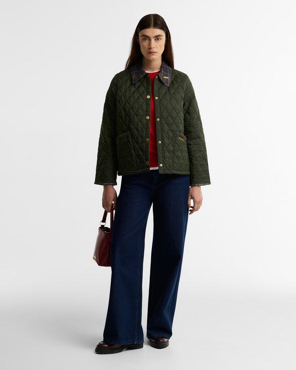 Icons Tartan Collar Cropped Liddesdale Quilted Jacket - RRP £169