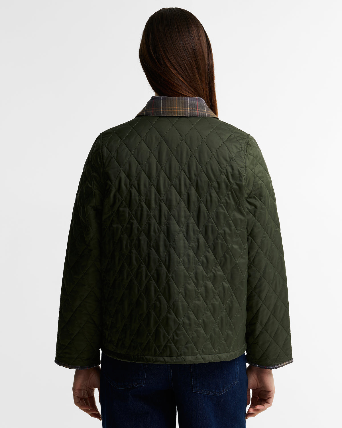 Icons Tartan Collar Cropped Liddesdale Quilted Jacket - RRP £169