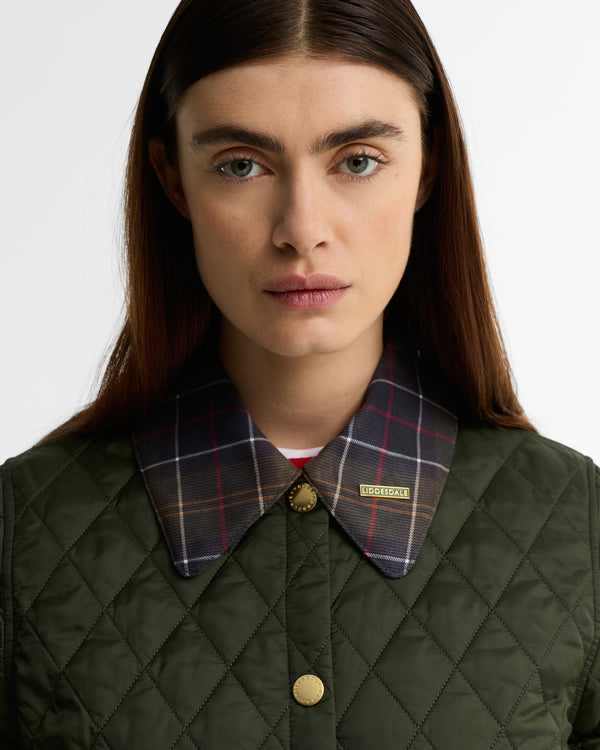 Icons Tartan Collar Cropped Liddesdale Quilted Jacket - RRP £169