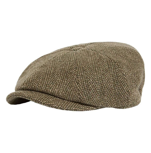 Winston Baker Boy Cap - Olive Herringbone