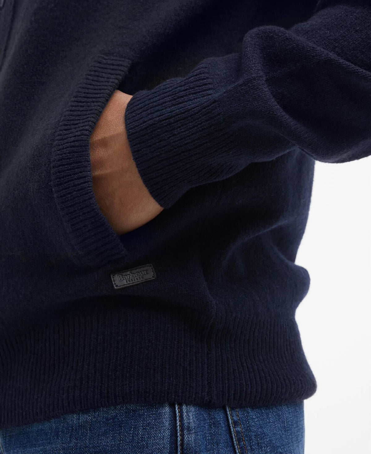 Essential Patch Zip Through Knitted Jumper