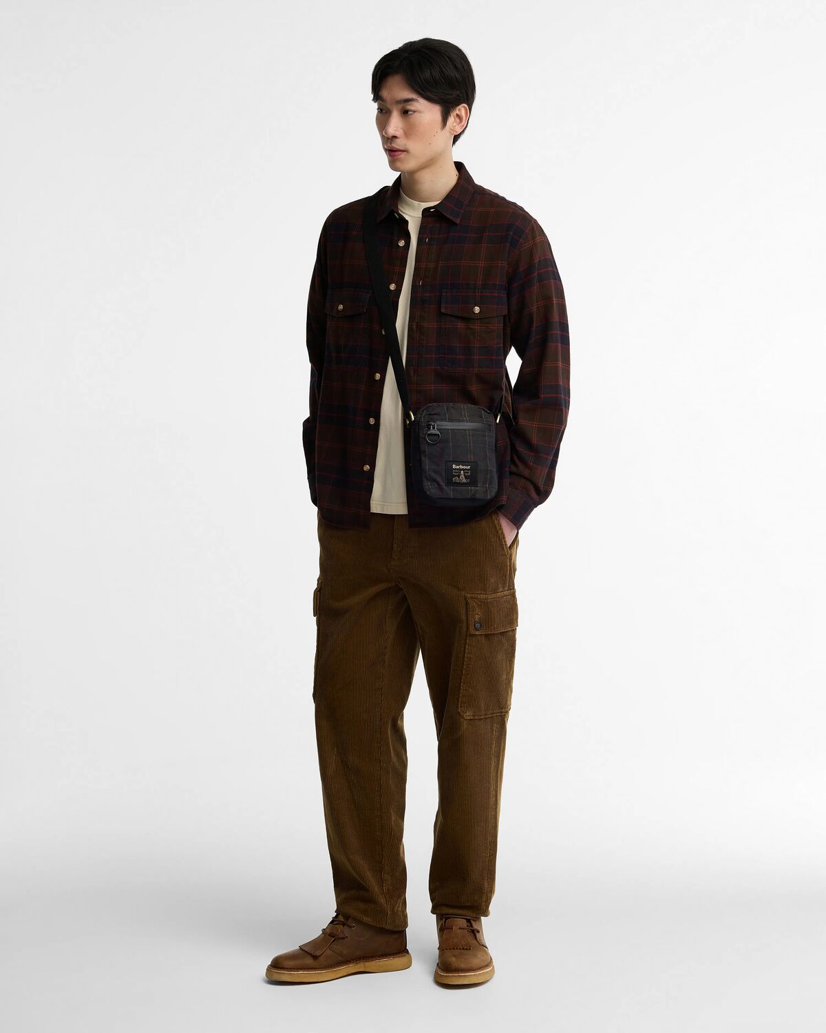 Field Tartan Wax Crossbody Bag - Dark Classic Tartan