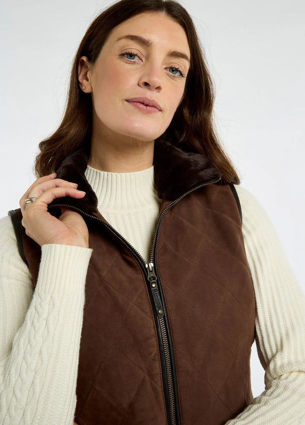 Ballyhale Women's Suede Gilet - Walnut