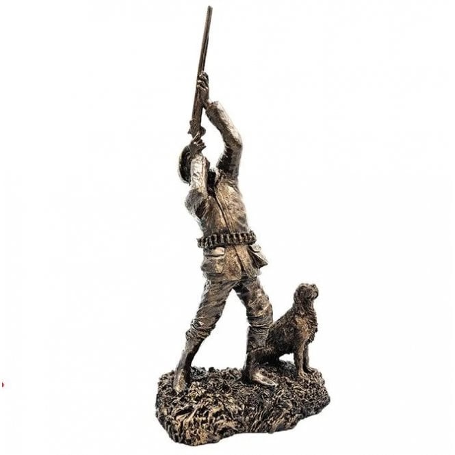 Patina Bronze Sculpture - Medium Highbird with Spaniel