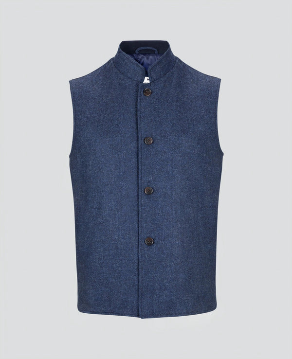 Cavan Tweed Gilet in Navy Twill