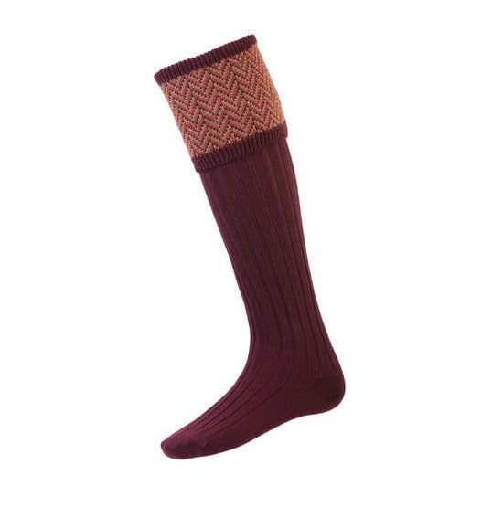 Herringbone Sock & Garter Tie - Mulberry