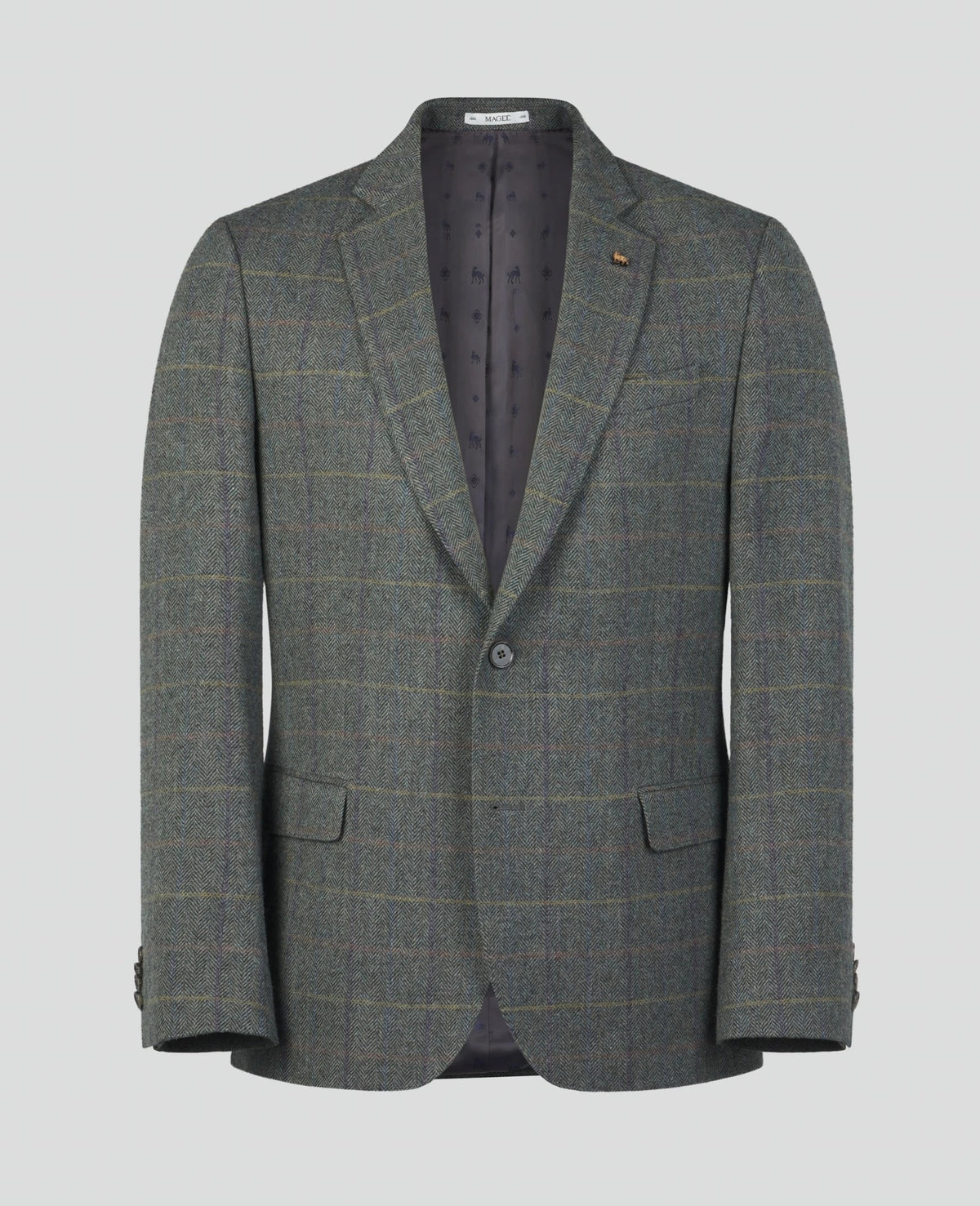 Ennis Tweed Blazer - Moss Green Check